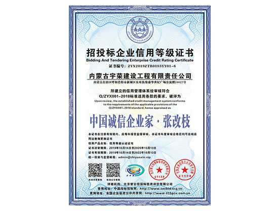 中國誠信企業 · 張改枝